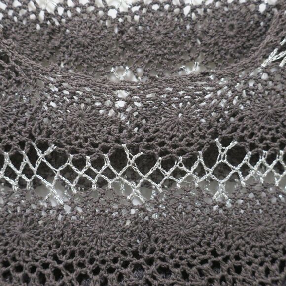 NWT SUGARLIPS silk crochet dress grey silve eyelet Sml babydoll y2k fairy - Picture 9 of 15